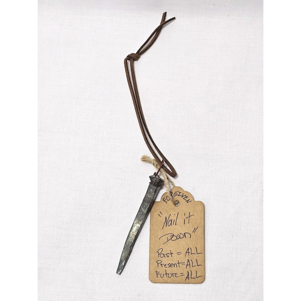Forgiveness Nail Leather Jesus Hand Forged Steel Decoration gift Reminder Cross